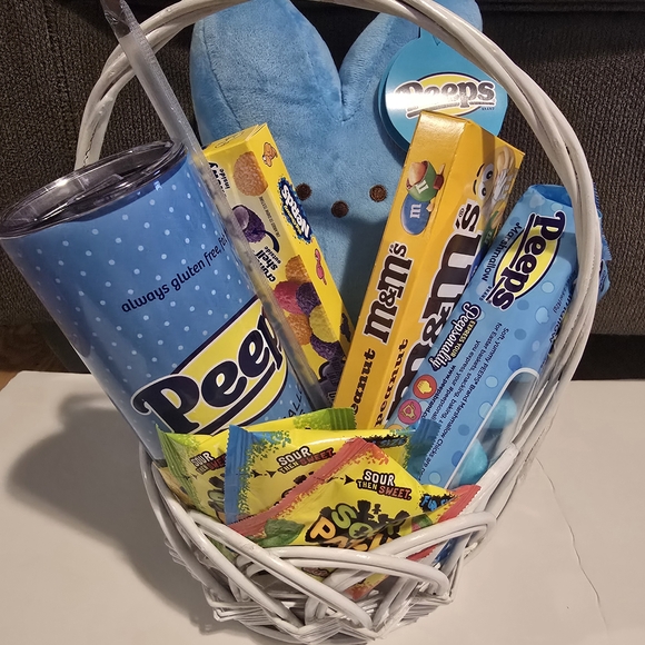 Blue Peeps Easter Basket with Treats